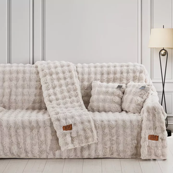 Beauty Home Γούνινο ριχτάρι Μονοθέσιο Art 8723 180x160 Εκρού