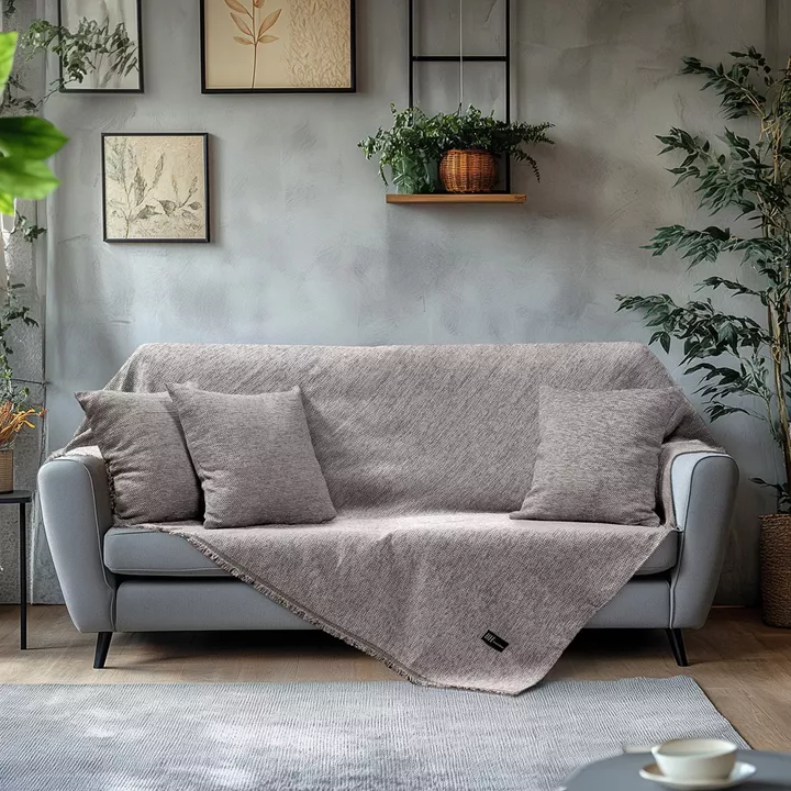 Beauty Home Ριχτάρι Τετραθέσιο Art 8646 170x350 Γκρι