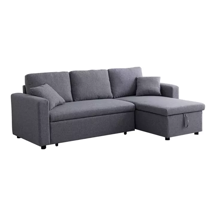 Kamore pakoworld corner reversible sofa bed with storage space grey fabric 223x146x85cm