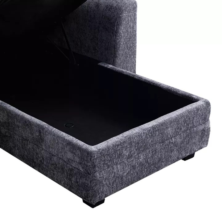 Comfie pakoworld corner reversible sofa bed with storage space dark grey fabric 267x159x97cm