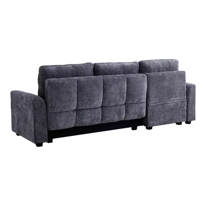 Comfie pakoworld corner reversible sofa bed with storage space dark grey fabric 267x159x97cm