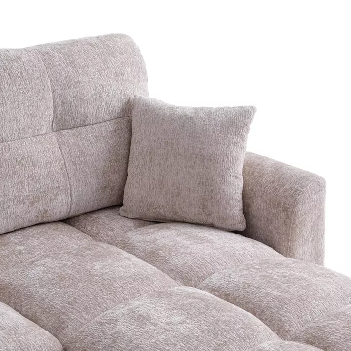 Comfie pakoworld corner reversible sofa bed with storage space beige fabric 267x159x97cm