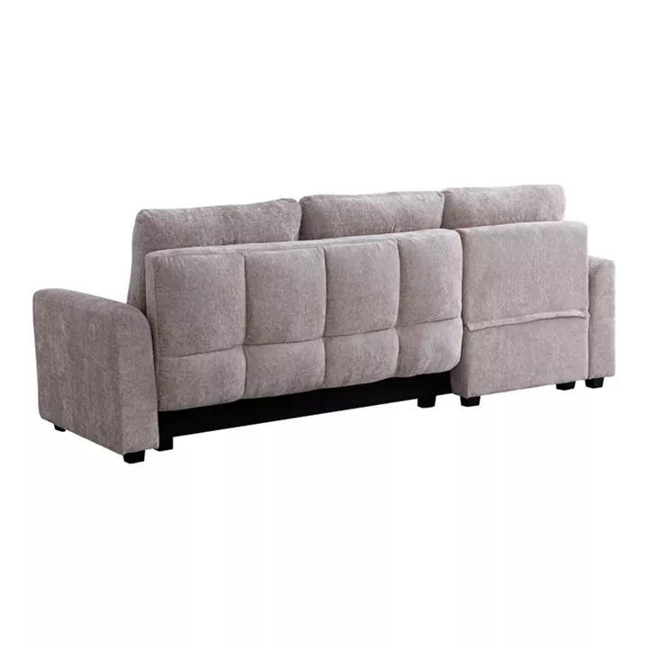 Comfie pakoworld corner reversible sofa bed with storage space beige fabric 267x159x97cm