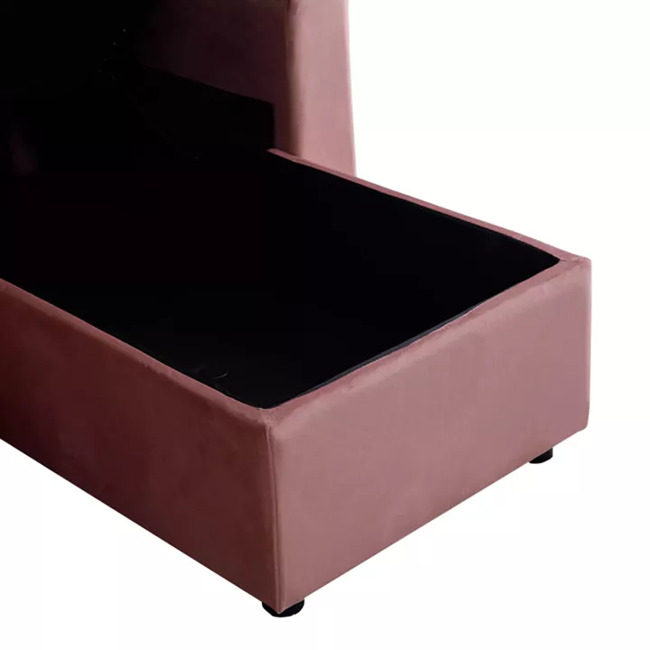 Kamore pakoworld corner reversible sofa bed with storage space velvet rotten apple 223x146x85cm