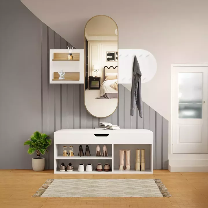 ENTRANCE SET 2PCS CHERYL HM21276.02 MELAMINE IN WHITE--SONAMA