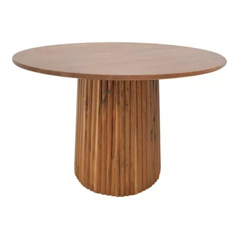 Tully table pakoworld solid acacia wood in walnut shade D120x75cm
