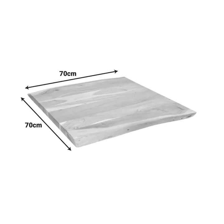 Table top Pozier pakoworld solid acacia wood in natural shade 70x70x4cm