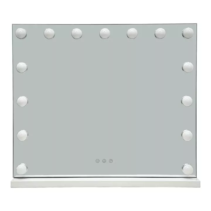 Inart Hollywood Led Mirror iron white 60x12x52.3cm