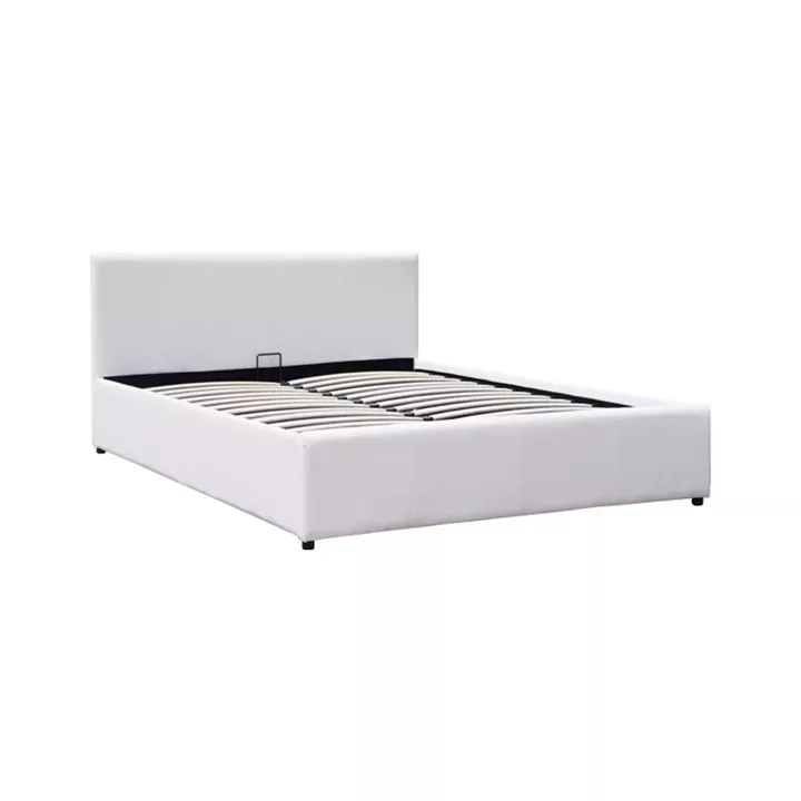 Dellia pakoworld bed with storage space pu white 120x200cm