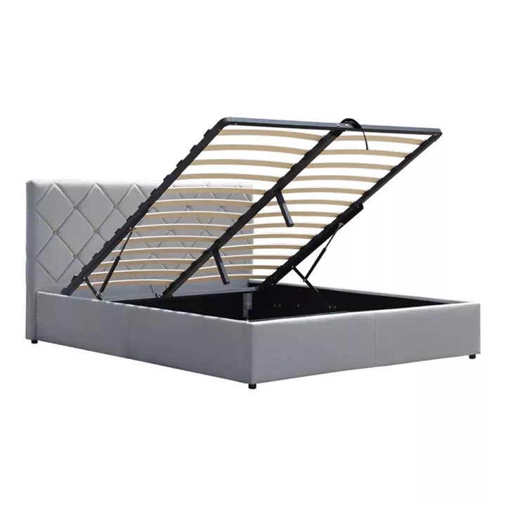 Dreamie pakoworld bed with storage space, velvet, grey 160x200cm