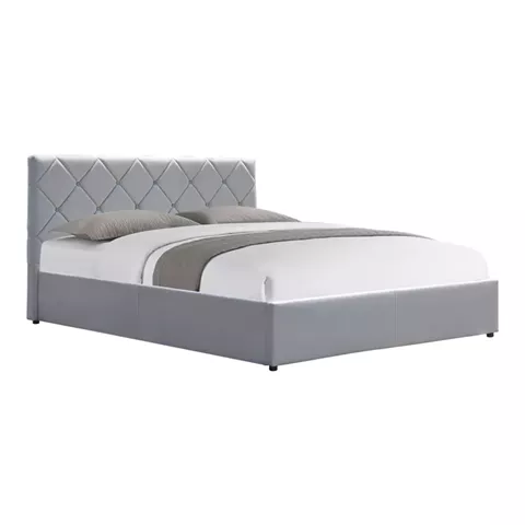 Dreamie pakoworld bed with storage space, velvet, grey 160x200cm