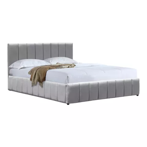 Κρεβάτι Snuggle pakoworld με αποθηκευτικό χώρο βελούδο γκρι 160x200εκ