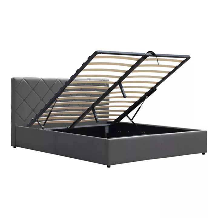 Dreamie pakoworld bed with storage space, velvet, anthracite 160x200cm