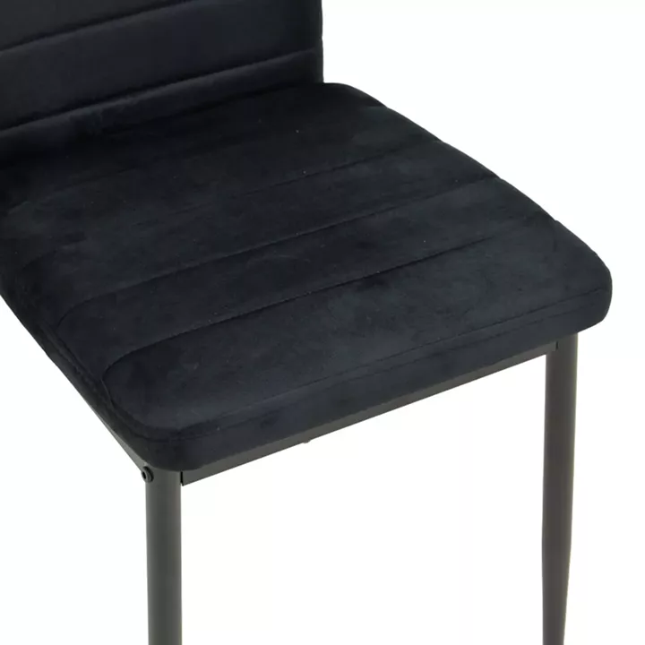 Parker chair pakoworld velvet in black shade with black metal leg 39.5x48x95cm