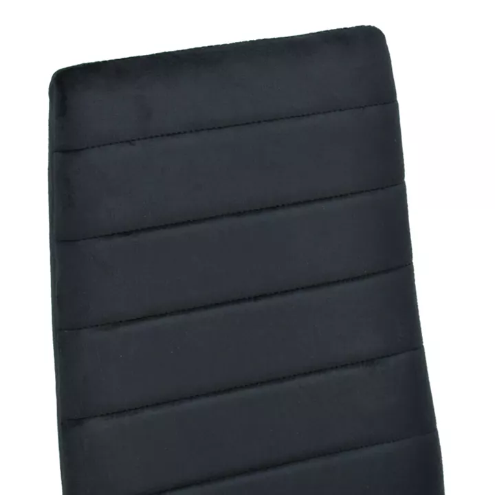 Parker chair pakoworld velvet in black shade with black metal leg 39.5x48x95cm