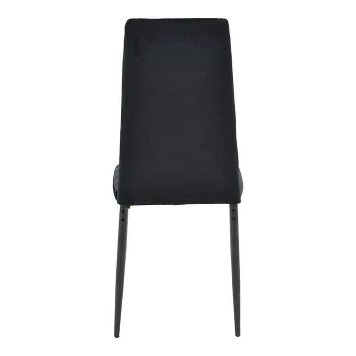 Parker chair pakoworld velvet in black shade with black metal leg 39.5x48x95cm