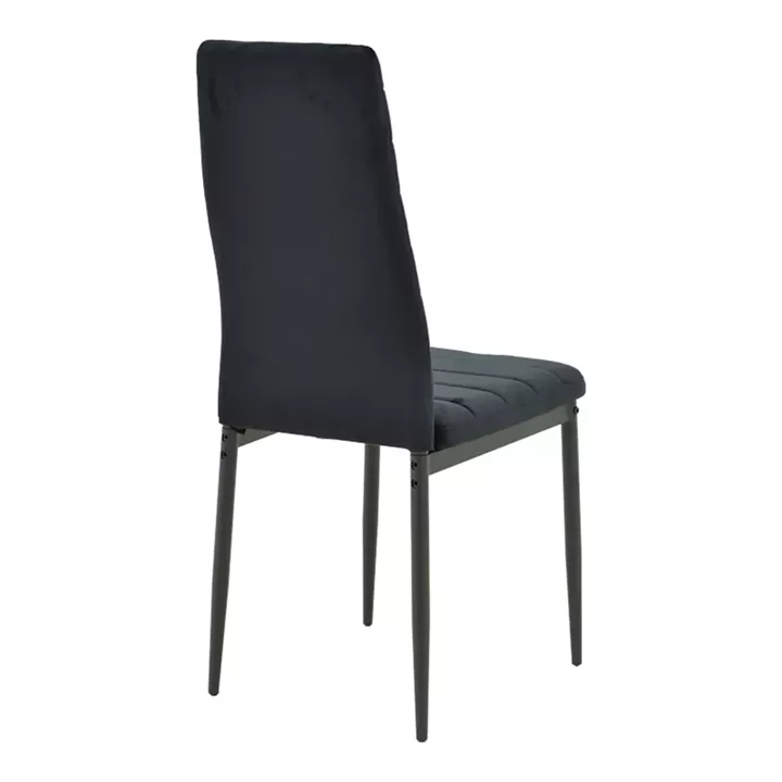 Parker chair pakoworld velvet in black shade with black metal leg 39.5x48x95cm