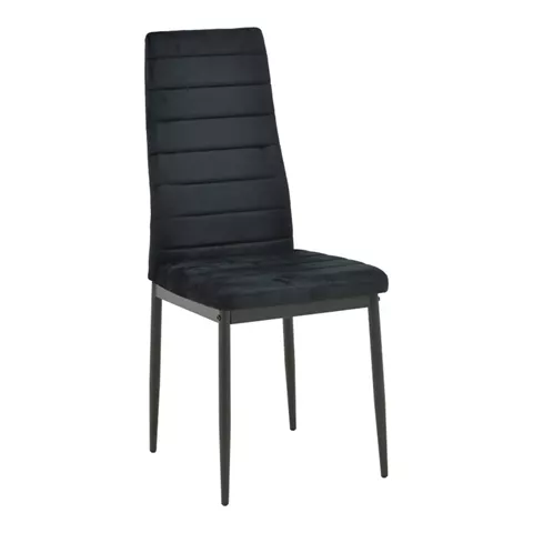 Parker chair pakoworld velvet in black shade with black metal leg 39.5x48x95cm