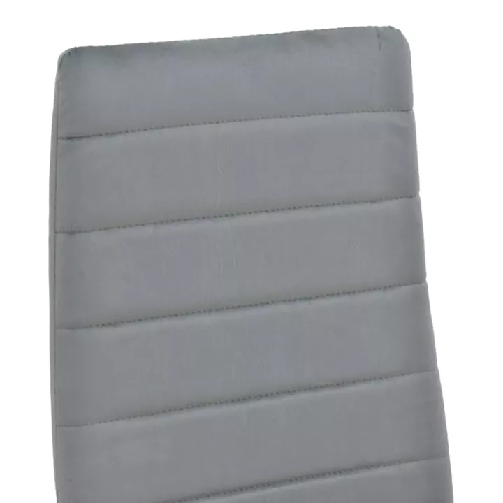 Parker chair pakoworld velvet in grey shade with black metal leg 39.5x48x95cm