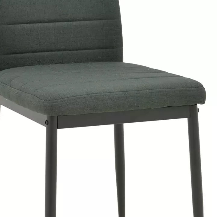 Parker chair pakoworld fabric in anthracite shade with black metal legs 39.5x48x95cm