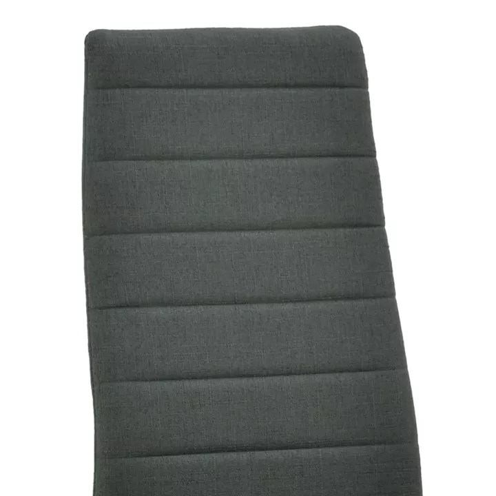 Parker chair pakoworld fabric in anthracite shade with black metal legs 39.5x48x95cm