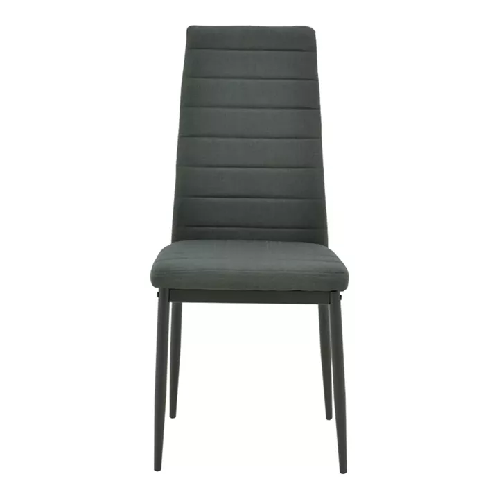 Parker chair pakoworld fabric in anthracite shade with black metal legs 39.5x48x95cm