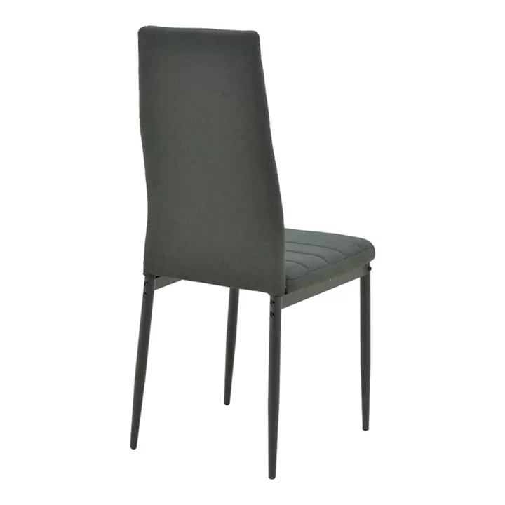Parker chair pakoworld fabric in anthracite shade with black metal legs 39.5x48x95cm