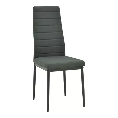 Parker chair pakoworld fabric in anthracite shade with black metal legs 39.5x48x95cm
