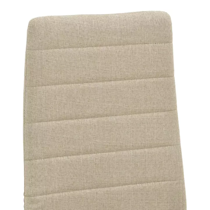 Parker chair pakoworld fabric in beige shade with natural metal legs 39.5x48x95cm