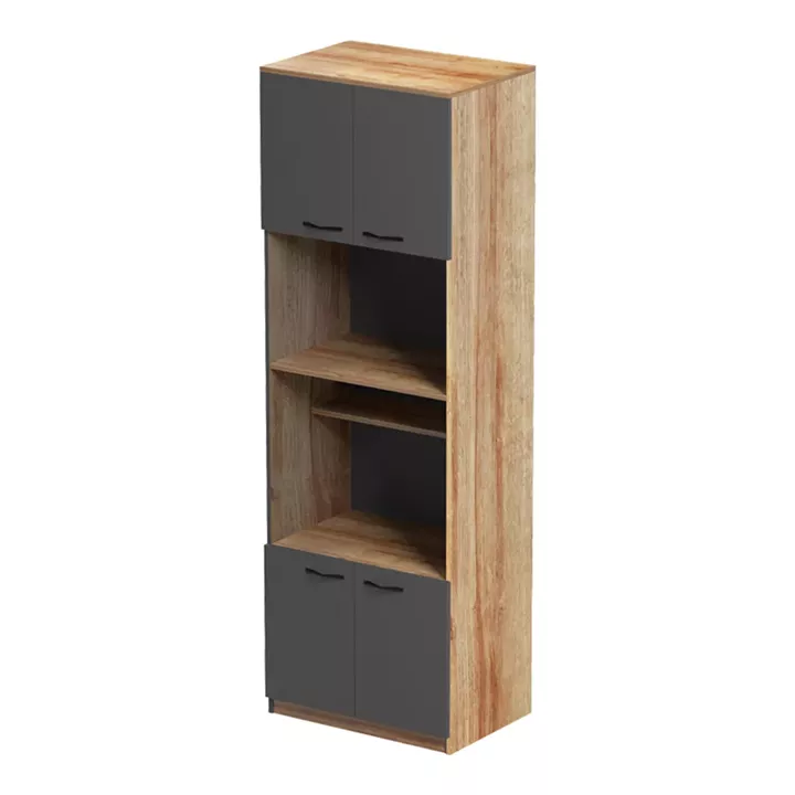 Rowan pakoworld kitchen cabinet in oak-dark grey shade 60x42x182cm