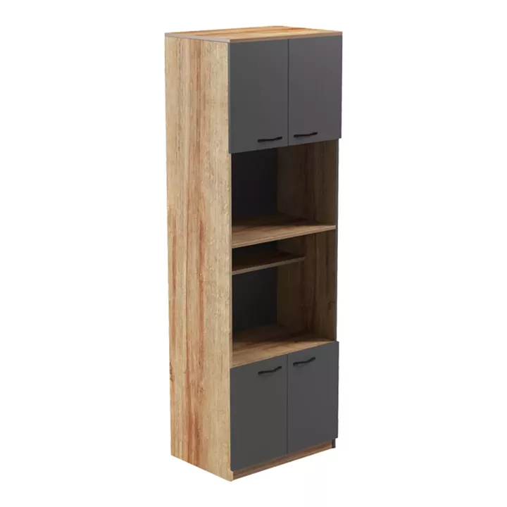 Rowan pakoworld kitchen cabinet in oak-dark grey shade 60x42x182cm