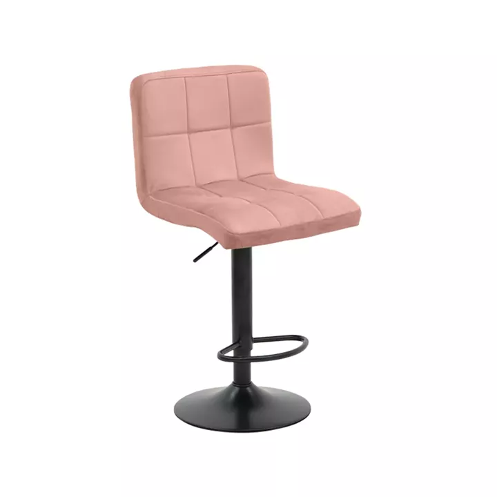 Bar stool Remina pakoworld height adjustable rotten apple velvet-black matt base 44x44x112cm