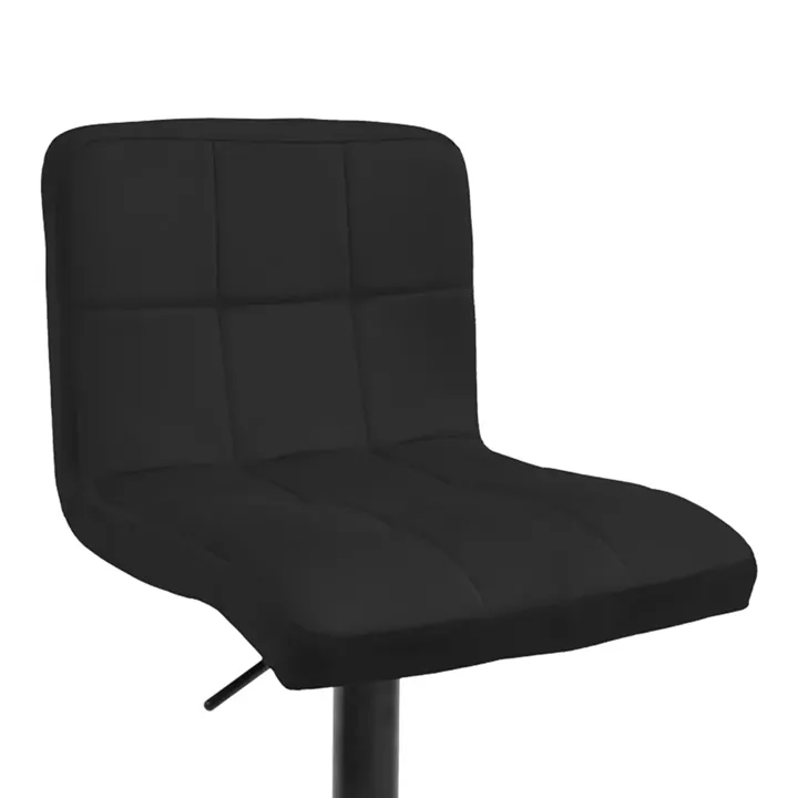Bar stool Remina pakoworld height adjustable black velvet-black matt base 44x44x112cm