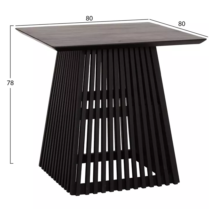 ΤΡΑΠΕΖΙ ΤΡΑΠΕΖΑΡΙΑΣ ΤΕΤΡΑΓΩΝΟ FRANTZ HM9458.02 MINDI ΞΥΛΟ ΜΑΥΡΟ 80x80x78Yεκ.