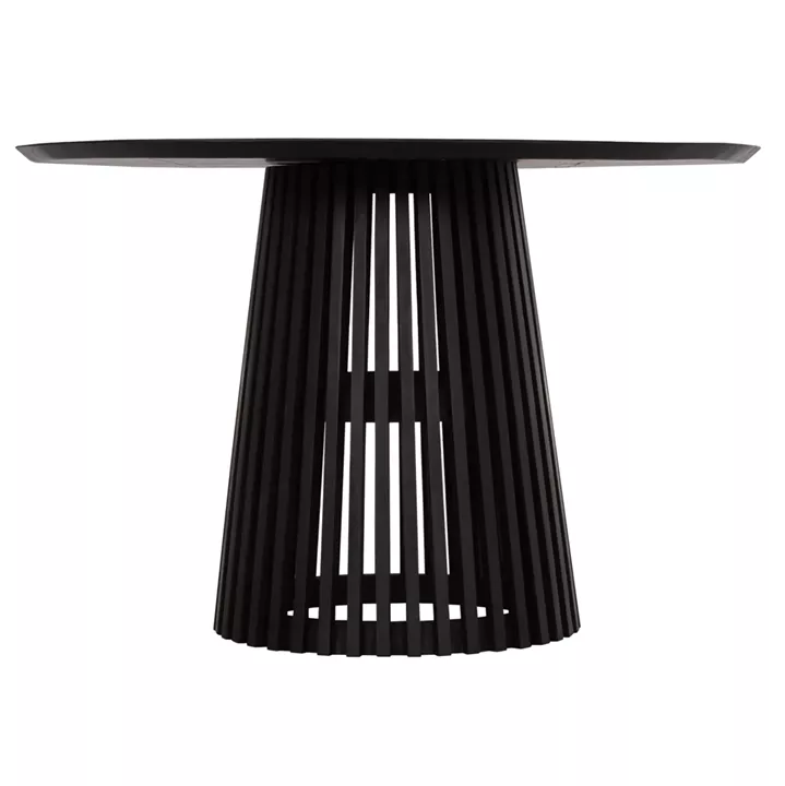 DINING TABLE ROUND FRANTZ HM9388.02 MINDI WOOD IN BLACK Φ118x79Hcm.
