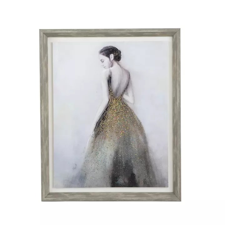 Artekko Glitter Πολύχρωμος MDF Πίνακας σε Καμβά (43.6x53.6x3)cm