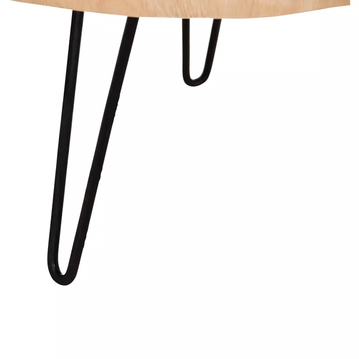 COFFEE TABLE SERVON HM9912 SUAR WOOD IN NATURAL--METAL LEGS IN BLACK 76x67x44Hcm.