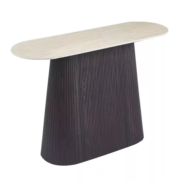 CONSOLE CATER HM18323 CERAMIC TOP WITH TRAVERTINE STONE LOOK--MDF BASE 120x40x77Hcm.