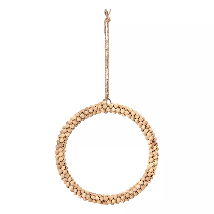 Beauty Home Ξύλινο Στεφάνι  με Χάντρες 15 cm
