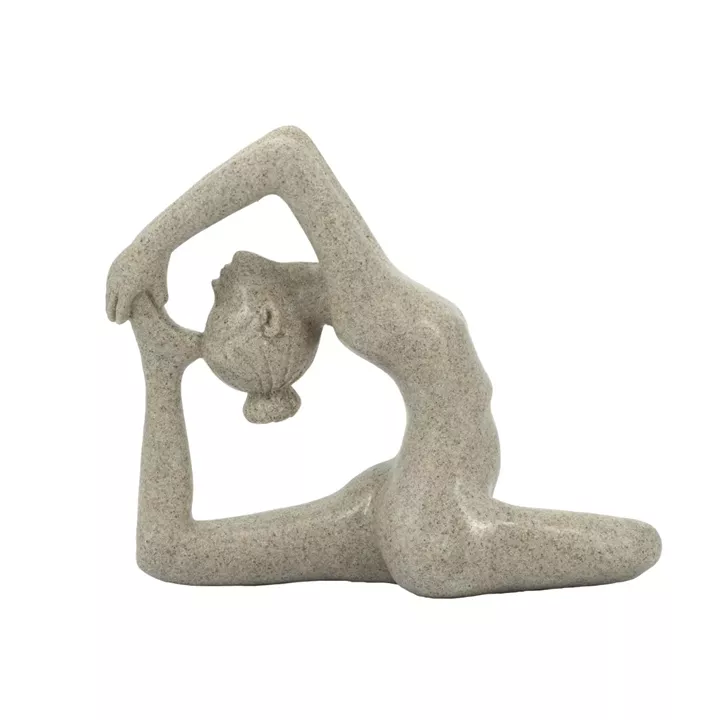 Artekko Yoga Figurine Μπεζ Επιτραπέζιο Διακοσμητικό Ρητίνης με Γυναικεία Φιγούρα (21.2x12x18.4)cm