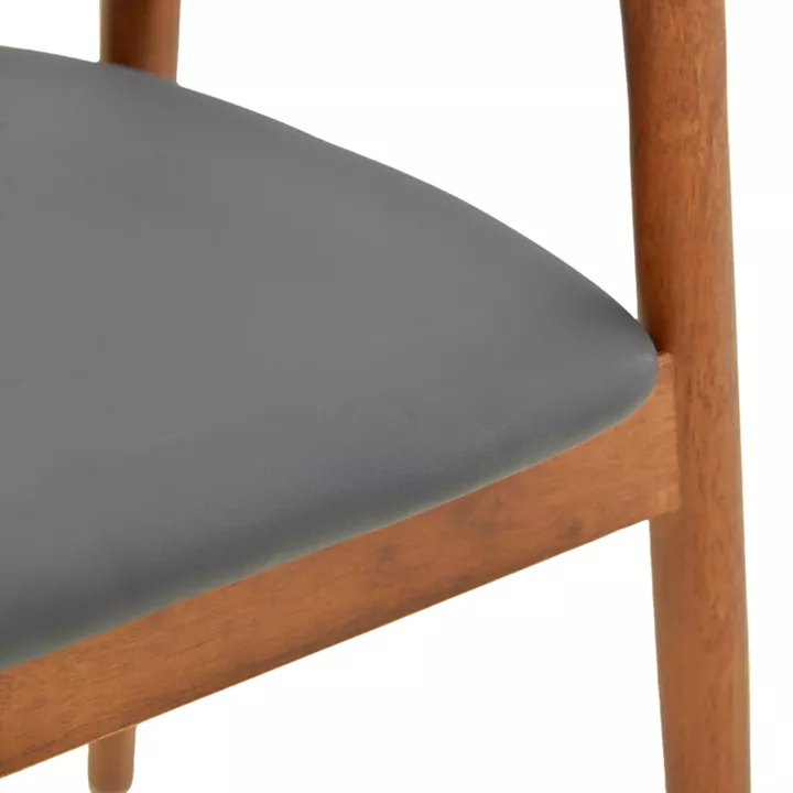 Hogie armchair pakoworld rubberwood walnut-black pu cushion 61x60x76cm