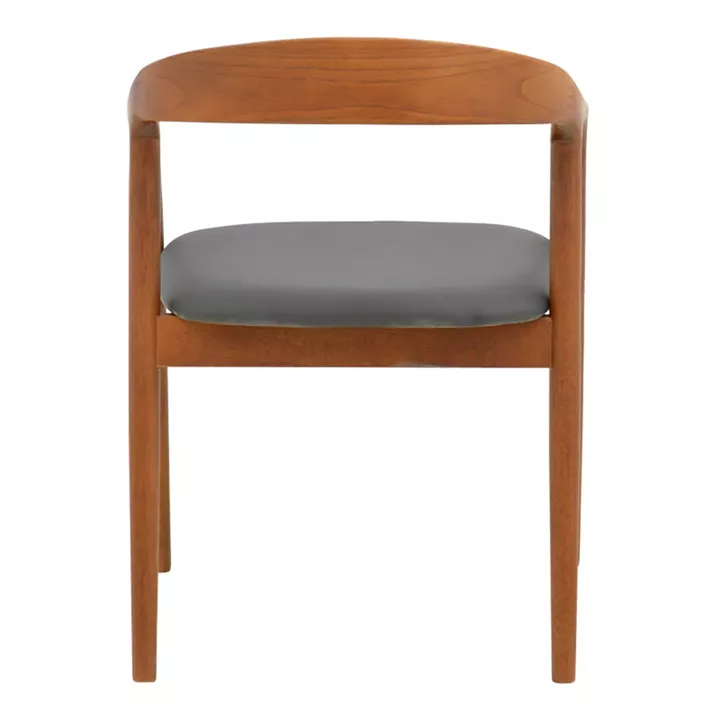 Hogie armchair pakoworld rubberwood walnut-black pu cushion 61x60x76cm