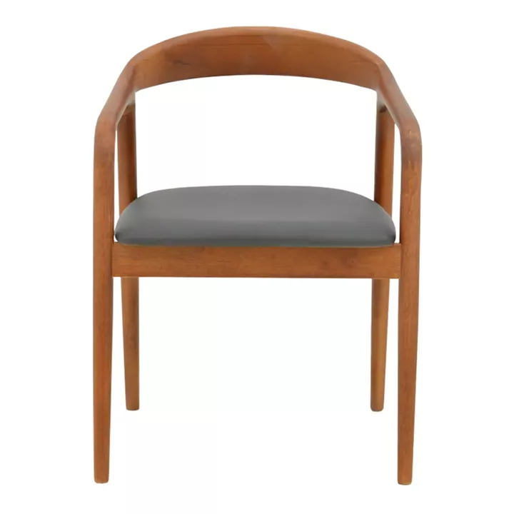 Hogie armchair pakoworld rubberwood walnut-black pu cushion 61x60x76cm