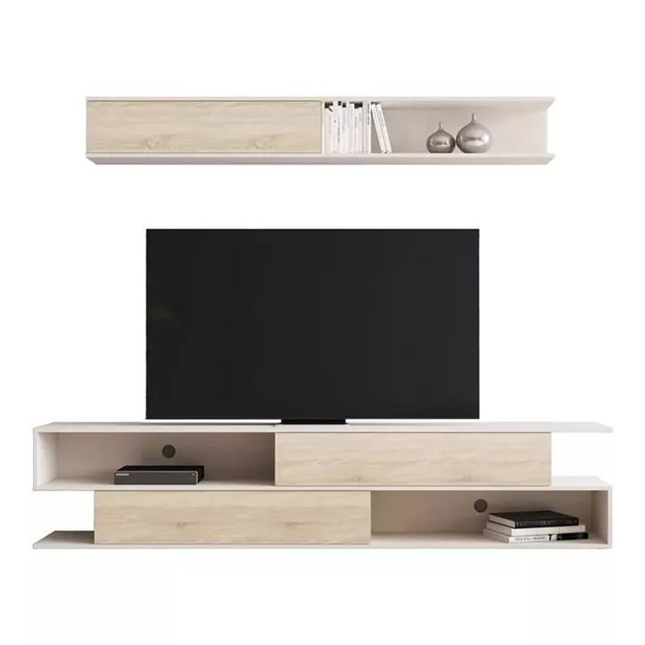Living room Brick pakoworld set in oak-cream color 240x40x50.4cm