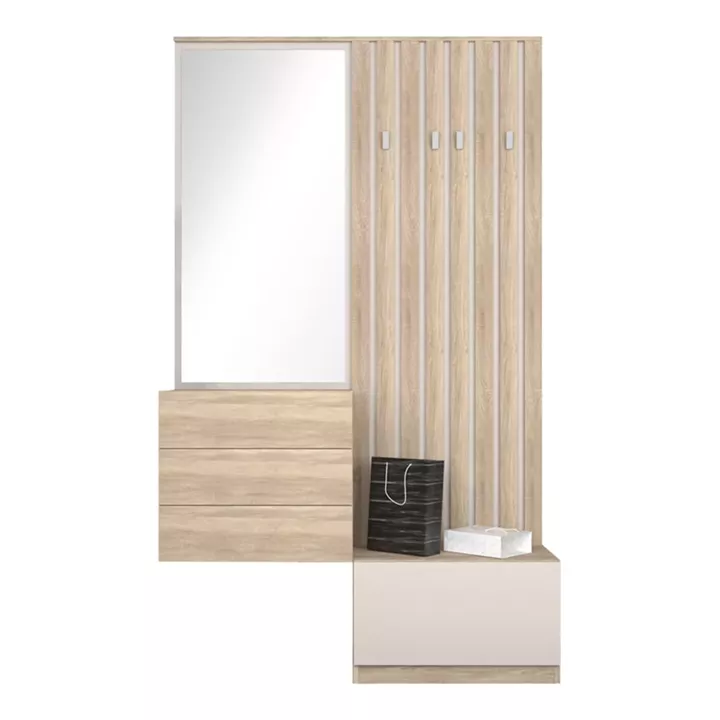 Entrance unit Halesy pakoworld sonoma-white 67x35.5x179.3cm