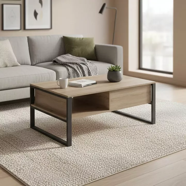 Coffee table Bendon pakoworld in sonoma-black color 100x60x44.5cm