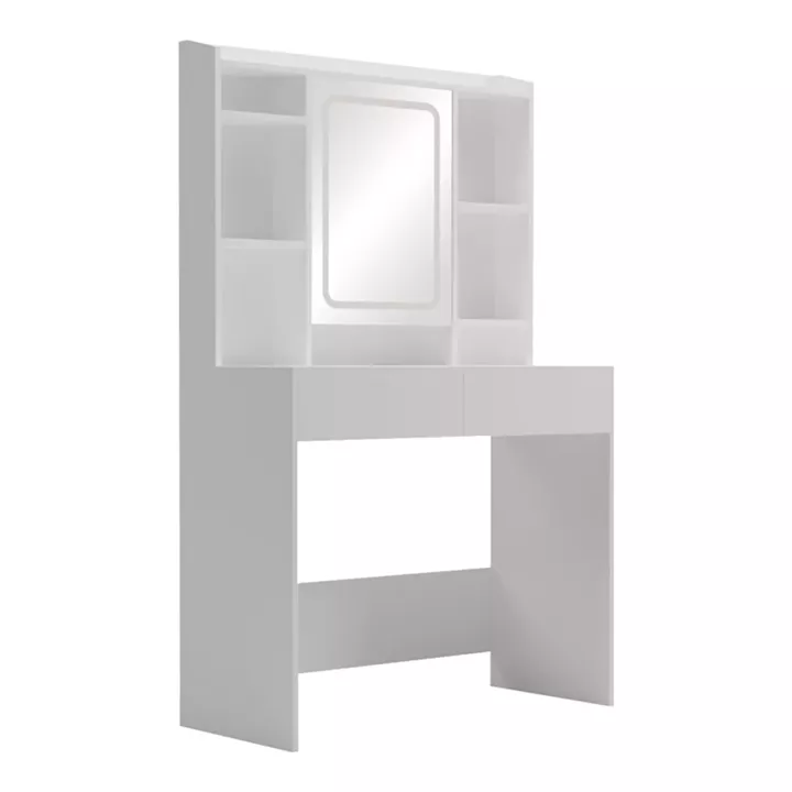 Dressing table Efilia pakoworld with led in white color 90x40x145cm