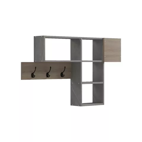 Wall shelf rack Wenia pakoworld in sonoma and beige marble look 99.5x15x61cm