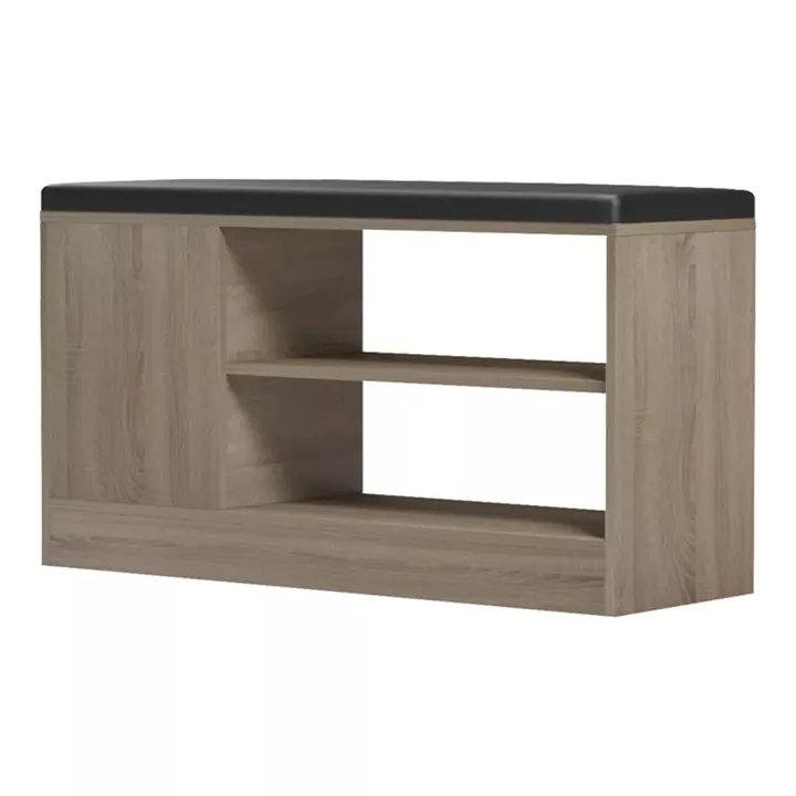 Shoe cabinet-stool Deboule pakoworld for 8 shoe pairs in sonoma-black color 90x30x46cm
