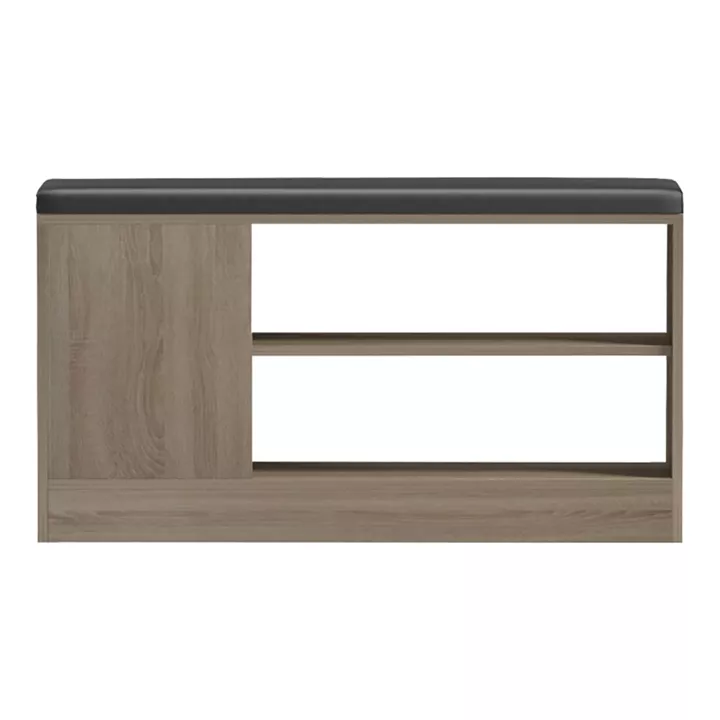 Shoe cabinet-stool Deboule pakoworld for 8 shoe pairs in sonoma-black color 90x30x46cm